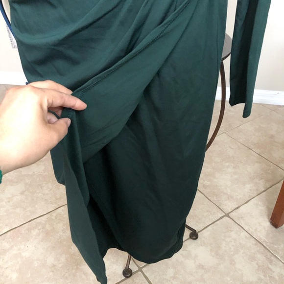 NWT THEENKOLN One Shoulder Cutout Ruched Cocktail Wedding Bodycon Dress L - Picture 6 of 10